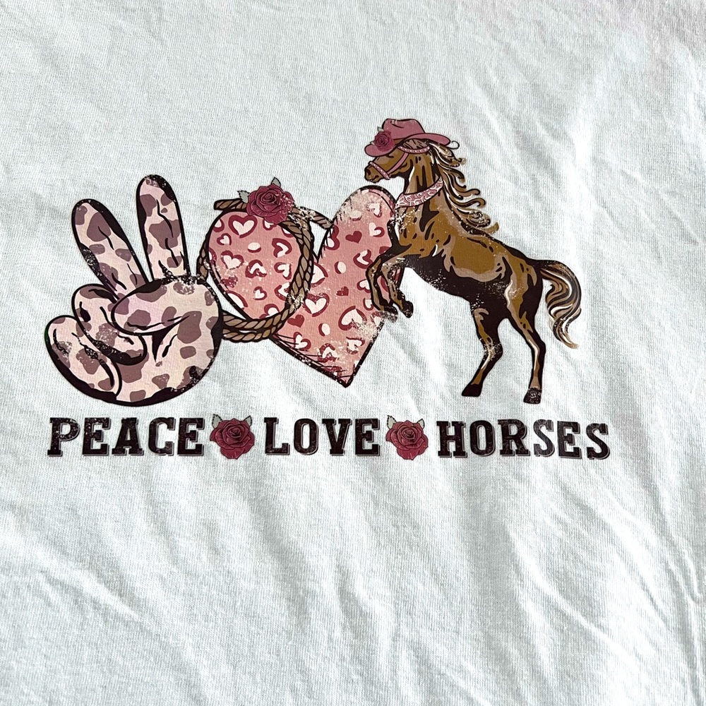 Peace Love Horses T Shirt